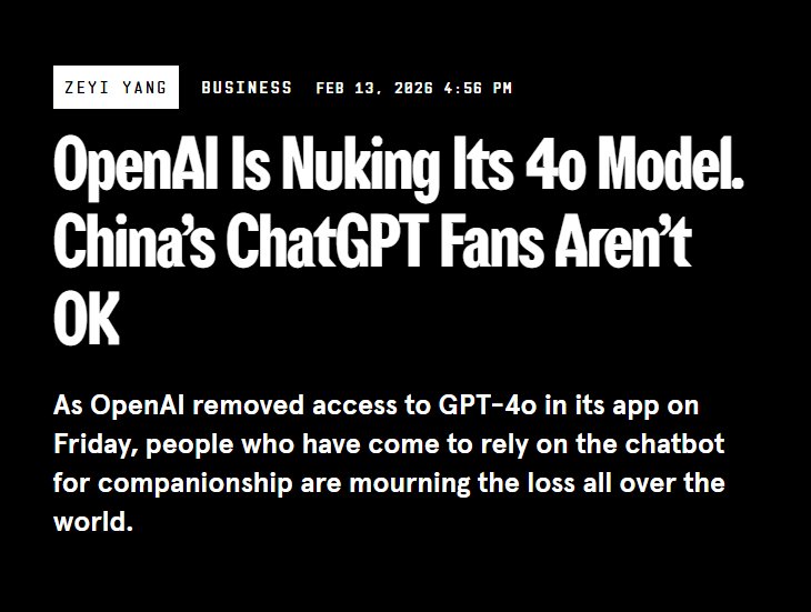 OpenAI Is Nuking Its 4o Model. China's ChatGPT Fans Aren't OK.