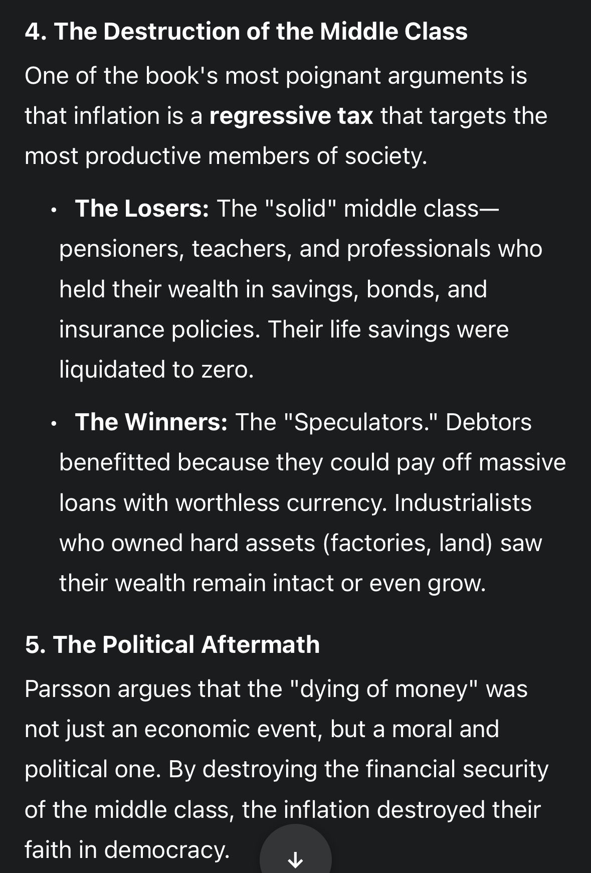 The Destruction of the Middle Class — excerpt on Weimar inflation from Jens O. Parsson's Dying of Money